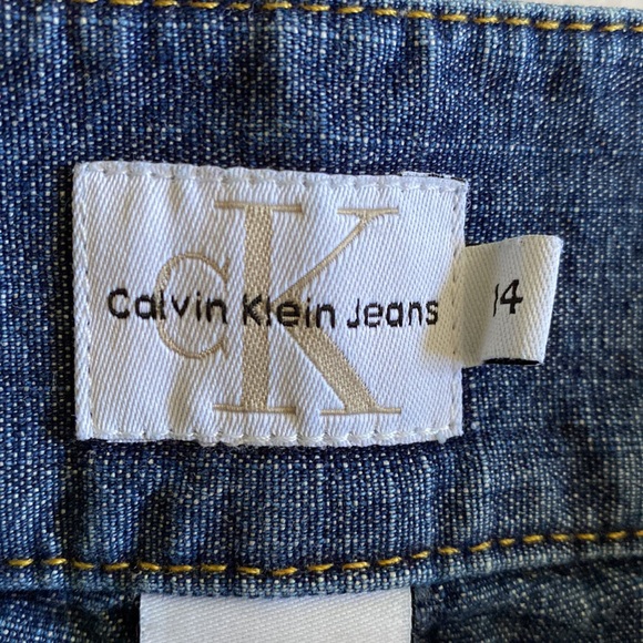 CK Calvin Klein Super Wide Leg Vintage Jeans side zip leg seams brass ring detai - Picture 4 of 13